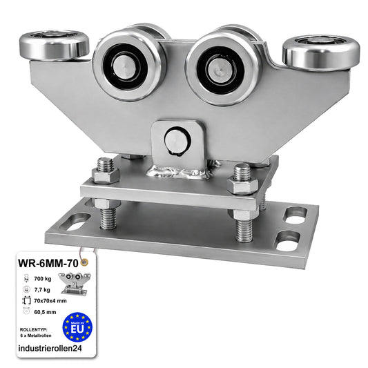 Torwagen für Schiebetore - für Profile 70 x 70 mm - Wandstärke 4 mm: WR-6MM-70