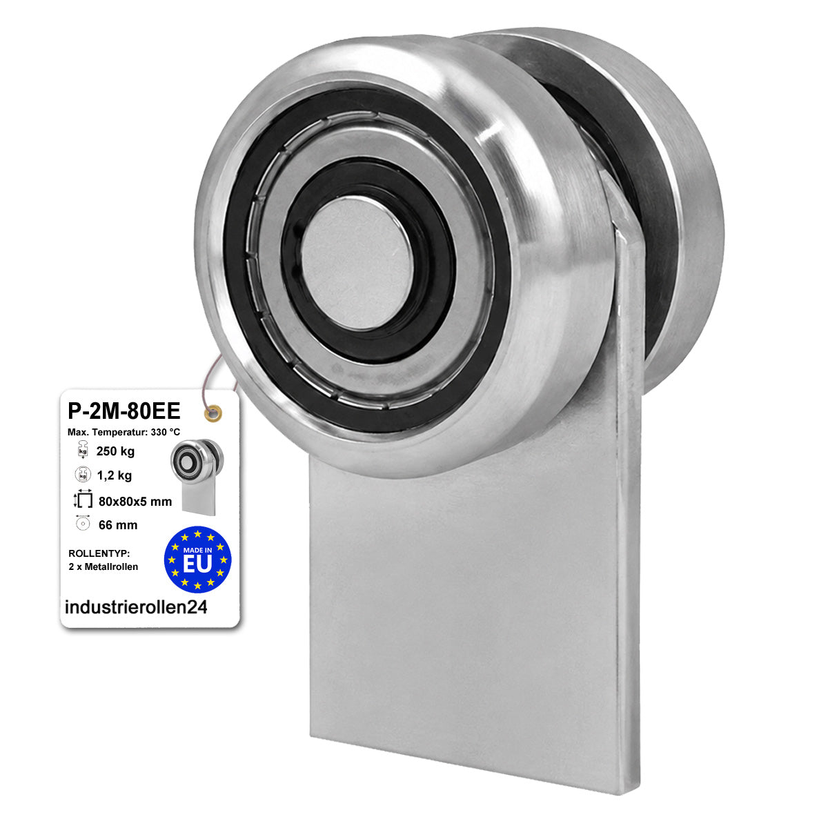 Torwagen für Schiebetore bis 330 °C – für Profile 80 × 80 mm – Wandstärke 5 mm: P-2M-80EE