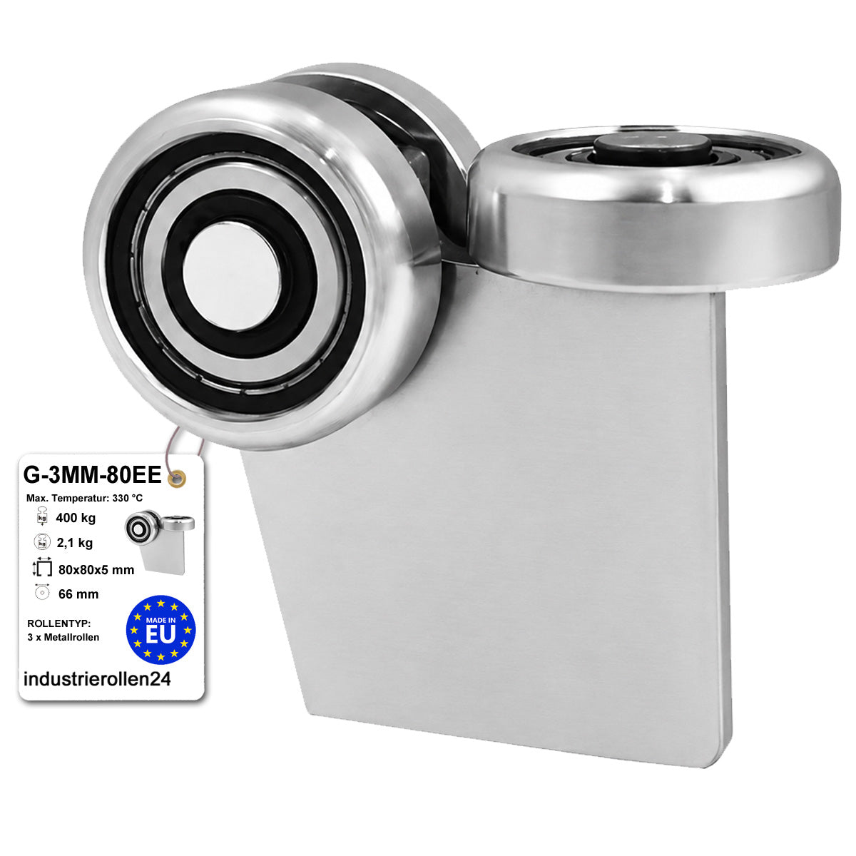 Torwagen für Schiebetore bis 330 °C – für Profile 80 × 80 mm – Wandstärke 5 mm: G-3MM-80EE