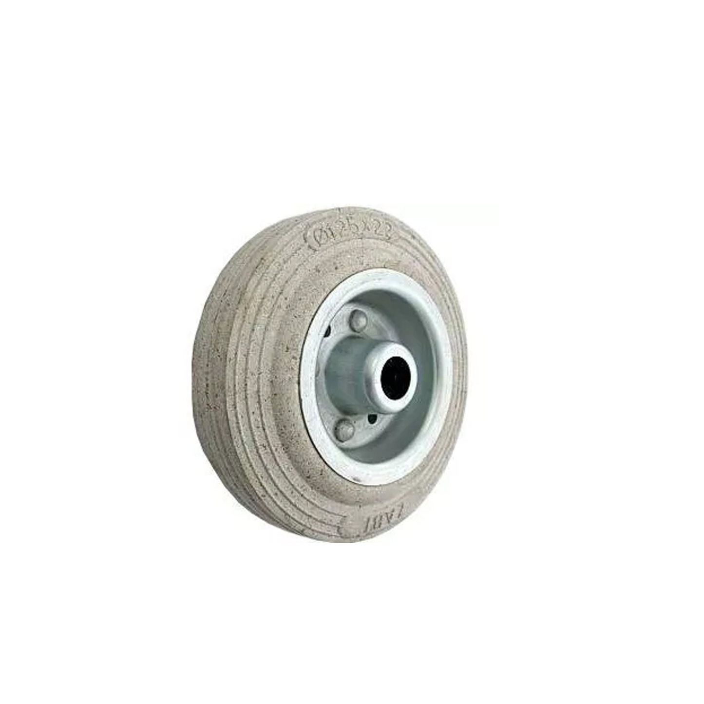 Ersatzrad Ø125 mm – Graues, nicht abfärbendes Vollgummi Industrierad für Transportwagen, Code: 20S