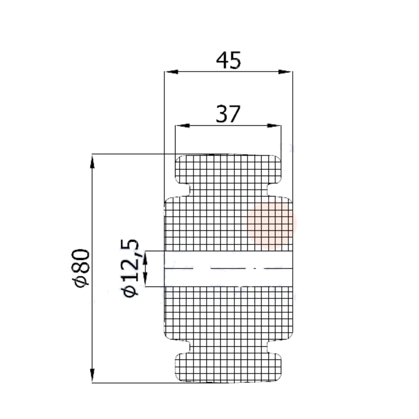 Transportrad Ø80 mm – Weißes Polyamidrad für Wagen, Code: 9BN