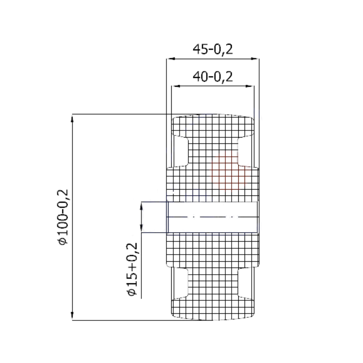 Transportrad Ø100 mm – Weißes Polyamidrad für Wagen, Code: 19BN/15