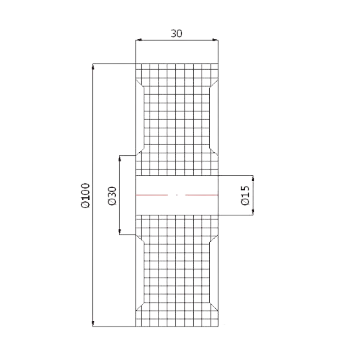 Transportrad Ø100 mm – Weißes Polyamidrad für Wagen, Code: RB-100