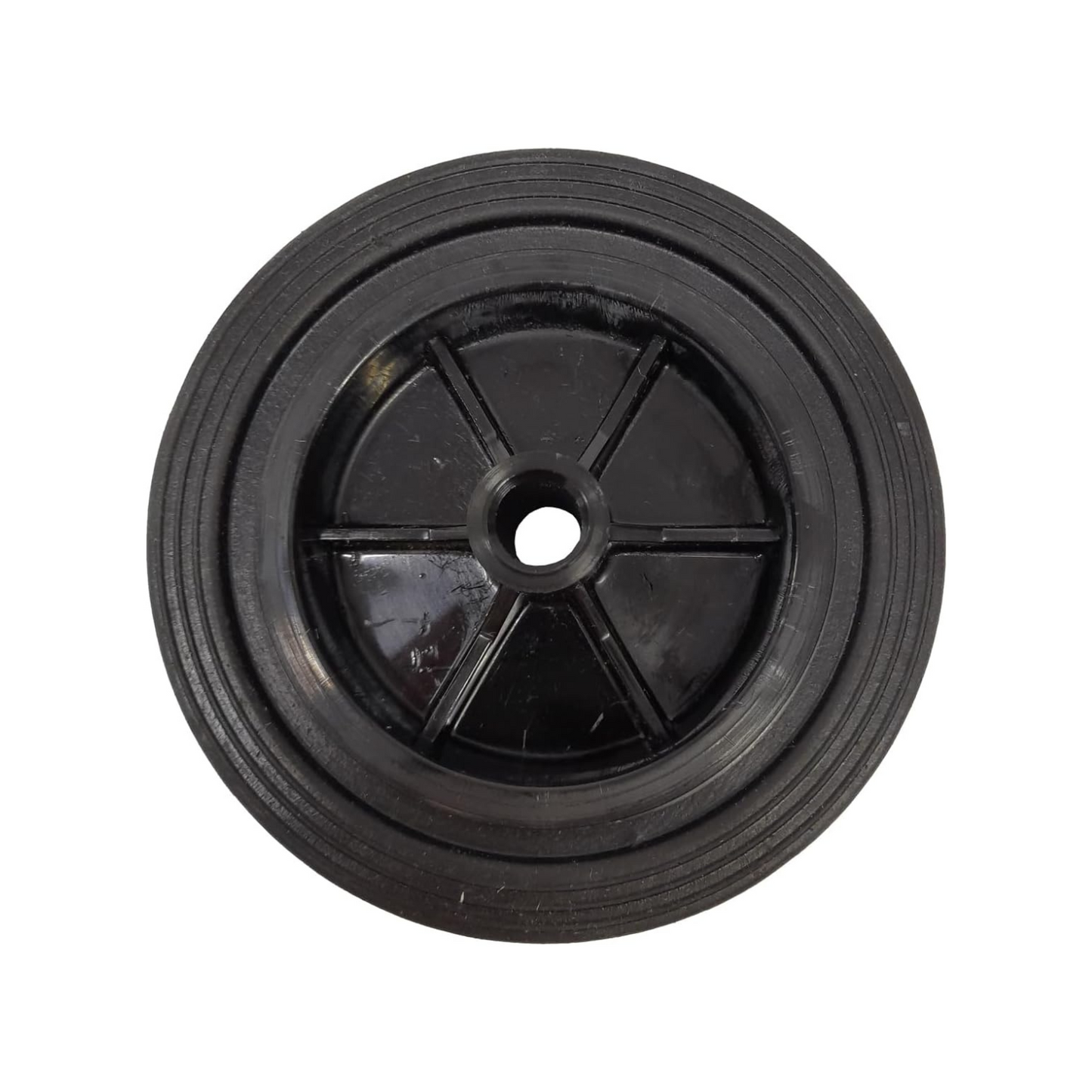 Rasenmäherrad 125 mm – Universal Ersatzrad aus Vollgummi + Montage-Set, Code: K125*M10