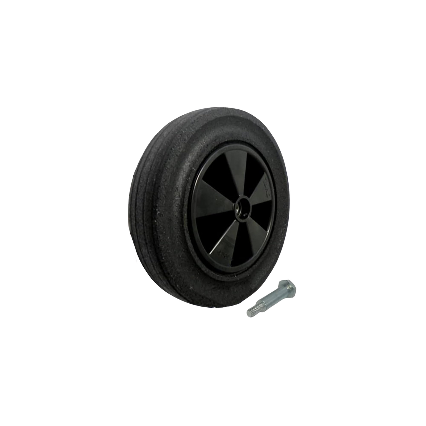 Rasenmäherrad 290 mm – Universal Ersatzrad aus Vollgummi mit Kugellager + Montage-Set, Code: K290LL*M10