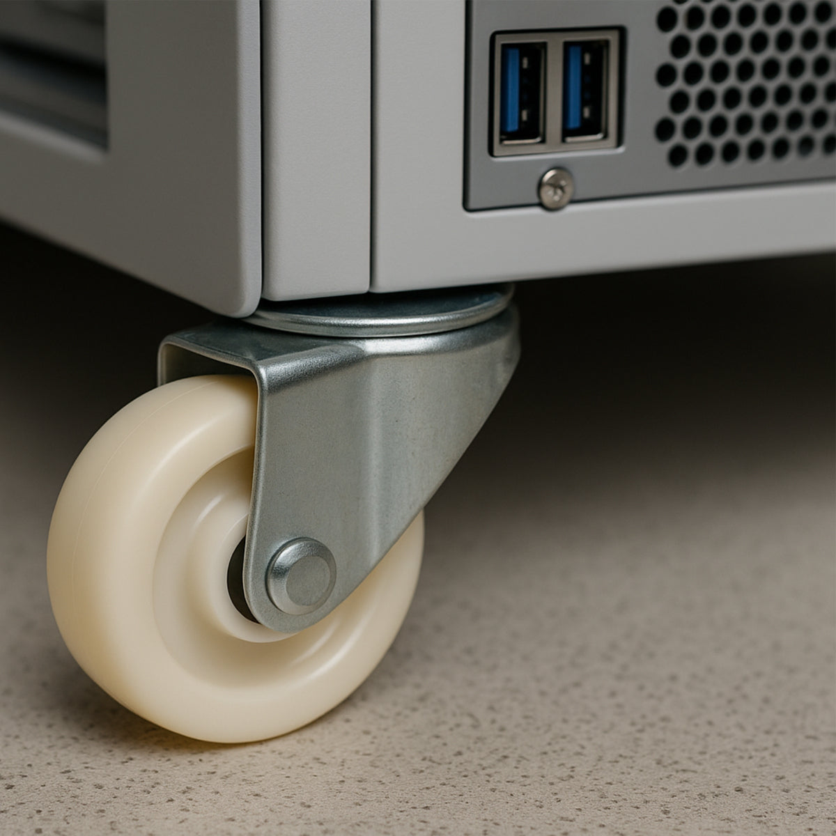 Transportrad Ø135 mm – Weißes Polyamidrad für Wagen, Code: 1359B/25