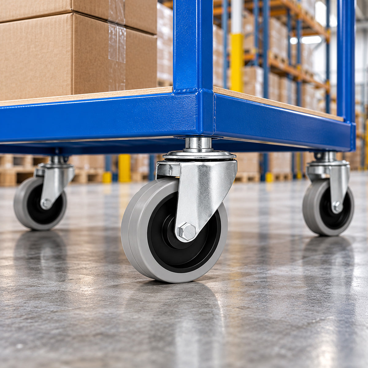 Polypropylen-Polyurethan-Lenkrollen mit Zapfen für Transportwagen und Industrie 100 mm Code: 14PPU*M12