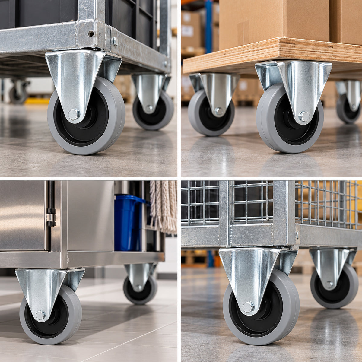 Polypropylen-Polyurethan-Bockrolle für Transportwagen und Industrie Ø 200 mm: 63PPUŁ