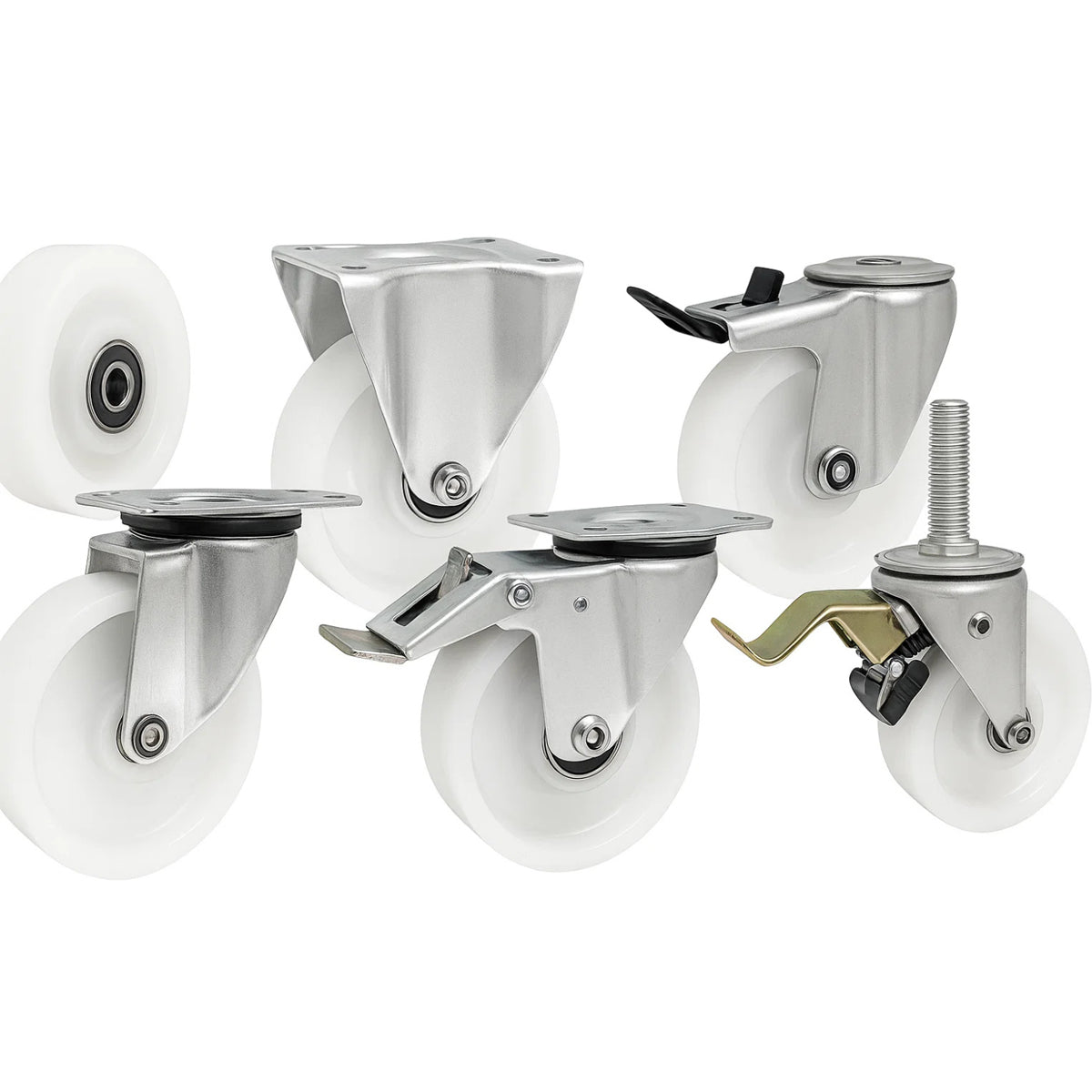 Transportrad Ø135 mm – Weißes Polyamidrad für Wagen, Code: 1359B/25