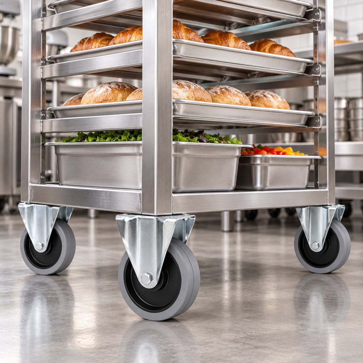 Polypropylen-Polyurethan-Bockrolle für Transportwagen und Industrie Ø 200 mm: 63PPUŁ
