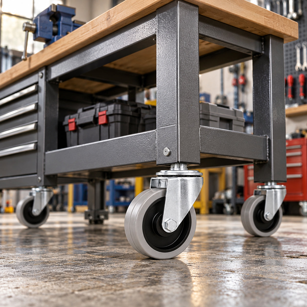 Polypropylen-Polyurethan-Lenkrollen mit Zapfen für Transportwagen und Industrie 100 mm Code: 14PPU*M12