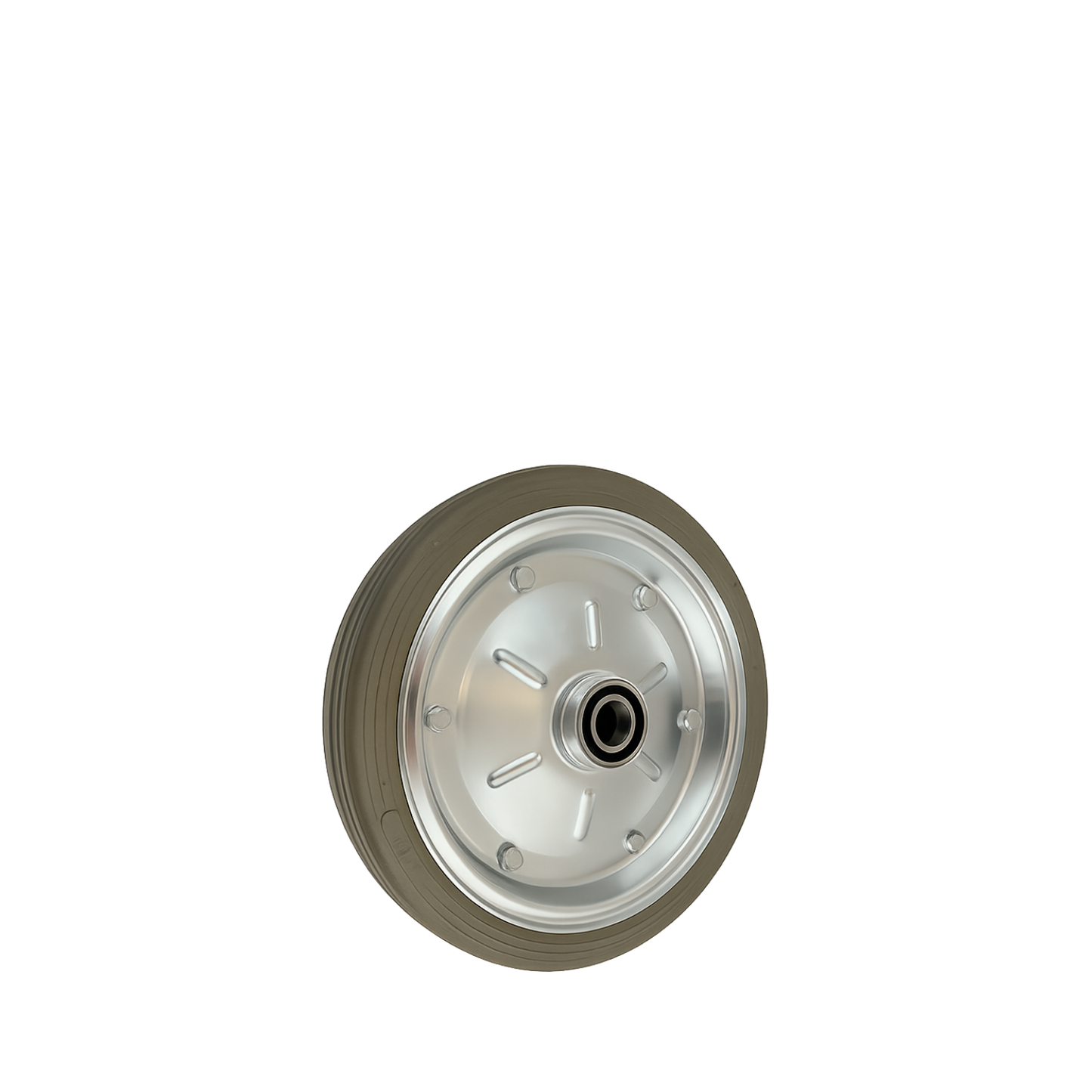 Ersatzrad Ø300 mm – Graues, nicht abfärbendes Vollgummi Industrierad mit Kugellager für Transportwagen, Code: 100MLLS/25