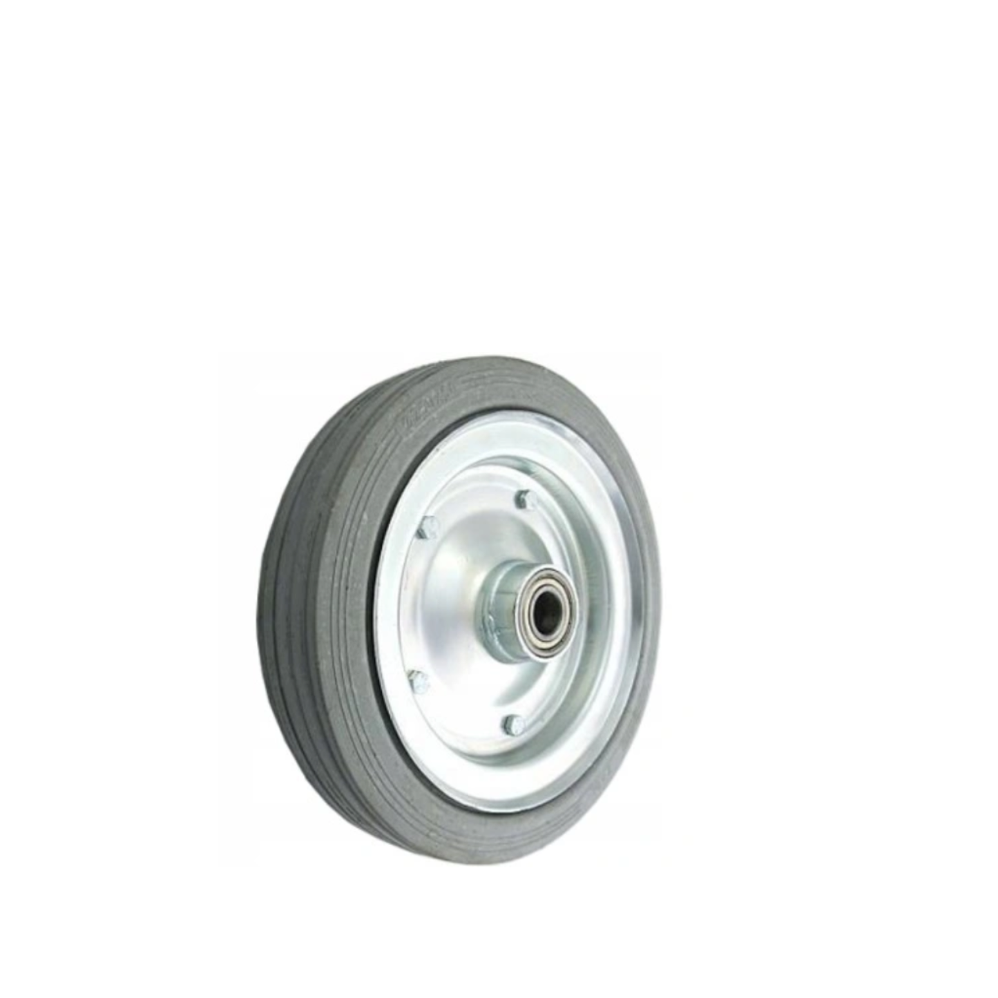 Ersatzrad Ø250 mm – Graues, nicht abfärbendes Vollgummi Industrierad mit Kugellager für Transportwagen, Code: 90LLS/30