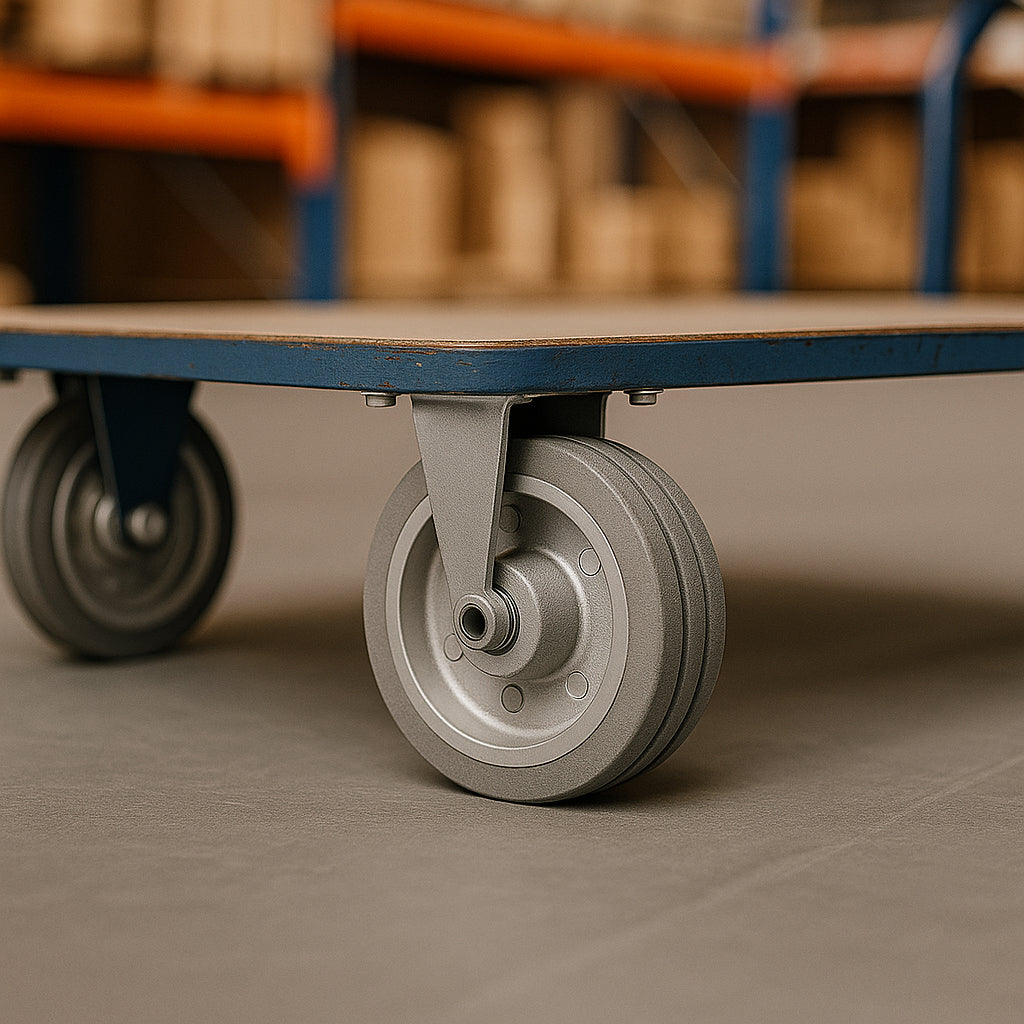 Ersatzrad Ø300 mm – Graues, nicht abfärbendes Vollgummi Industrierad für Transportwagen, Code: 100S