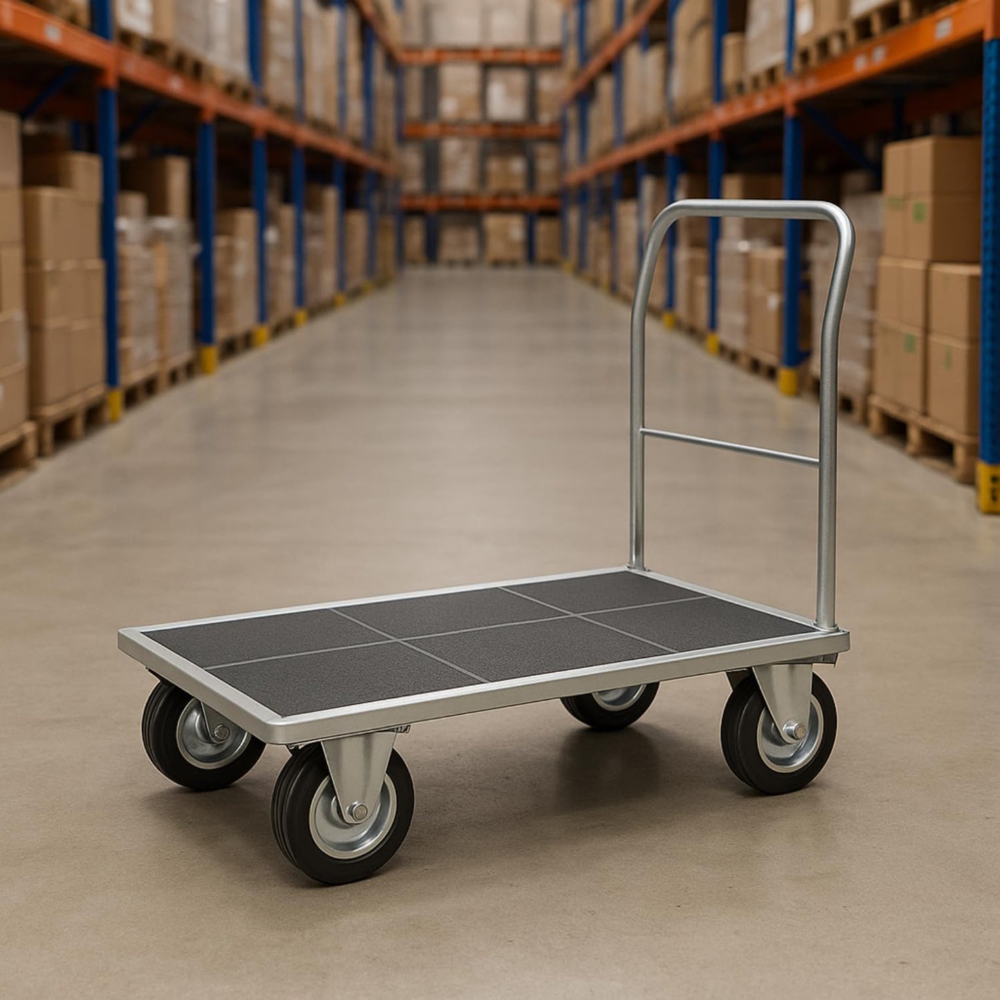 Ersatzrad Ø300 mm – Graues, nicht abfärbendes Vollgummi Industrierad für Transportwagen, Code: 100S